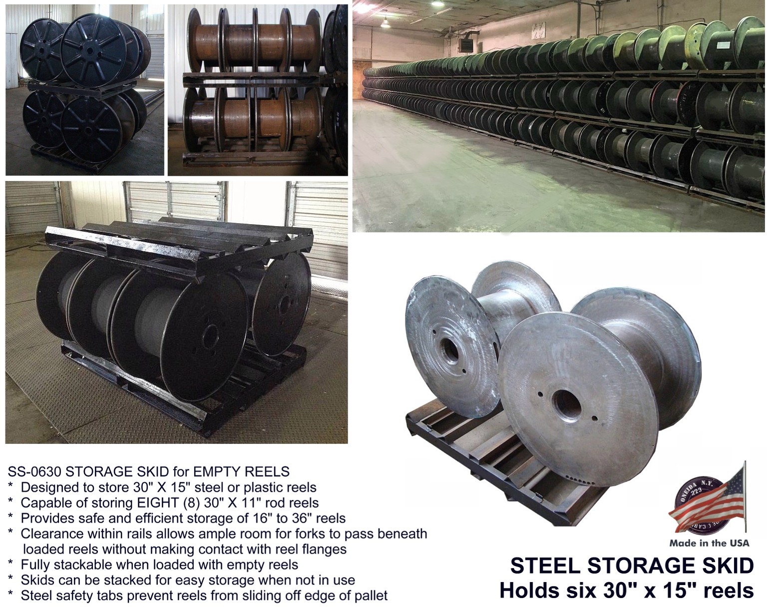 Stackable Storage Skid for 6-30inch reels